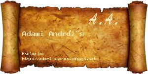 Adami András névjegykártya